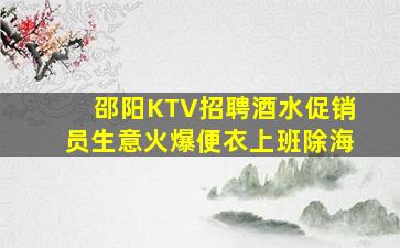 邵阳KTV招聘酒水促销员生意火爆便衣上班除海